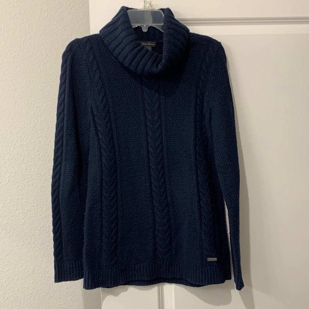 Navy Blue Eddie Bauer Turtleneck Sweater